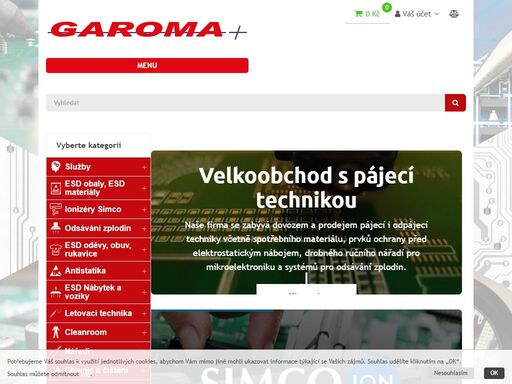 vybavení pro elektronický průmysl. letování, antistatika, esd, dávkování, kompletní průmyslová řešení.