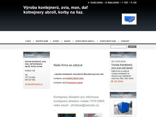 výroba kontejnerů na všechny typy nákladních vozů.