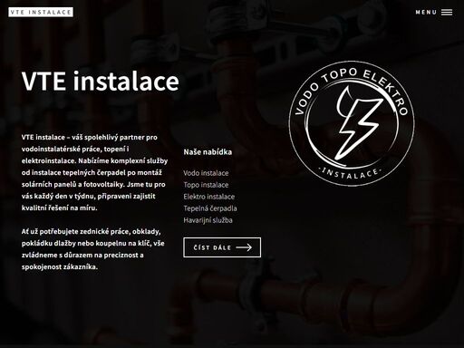 alarm, zabezpečení, klimatizace, zedník, obkladač, dlažba, instalatér, topenář, elektrikář, instalace, topení, kotle, hasák, odpady, čištění odpadu, elektro revize, revizní technik, vizualizace interiéru, prodej materiálu, potrubní rozvody, fotovoltaika, tepelné čerpadla, solární systémy, pohybové senzory, automatizace, chytrá domácnost, studny, čerpadla, nautila, ponorné čerpadla, expanzní nádoby, aquamat, hydro izolace, radiátory, podlahové topení, alpex, al-pex, klimatizace, znojmo, vranov nad dyjí, vranov, bítov, jemnice, moravské budějovice, pohořelice, jihomoravský kraj, okres znojmo, havarijní služba vte instalace