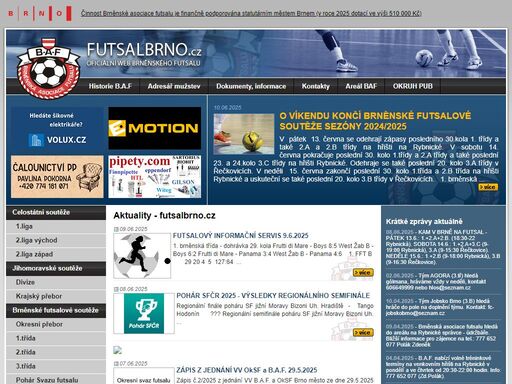 oficiální stránky brněnského futsalu, futsal brno