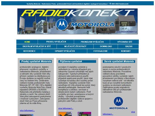 vysílačky motorola profi radiostanice - profesionální komunikace praha - prodej, pronájem, půjčovna vysílaček, profesionální radiostanice, příjem radiostanic, digitální vysílačky