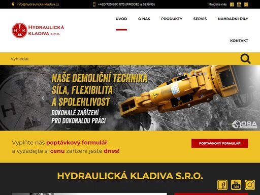 hydraulická bourací kladiva a demoliční technika osa, maximální výkon za nízkou cenu. ke každému plný servis.