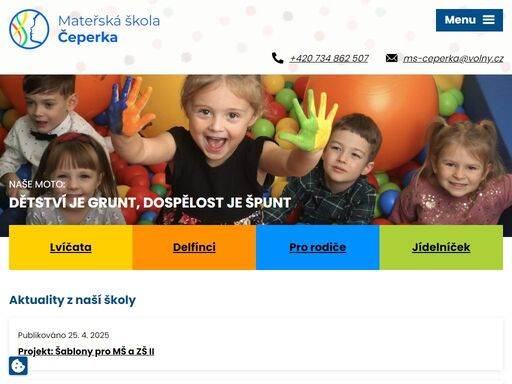 mateřská škola v čeperce je dvoutřídní s kapacitou 50 dětí. 