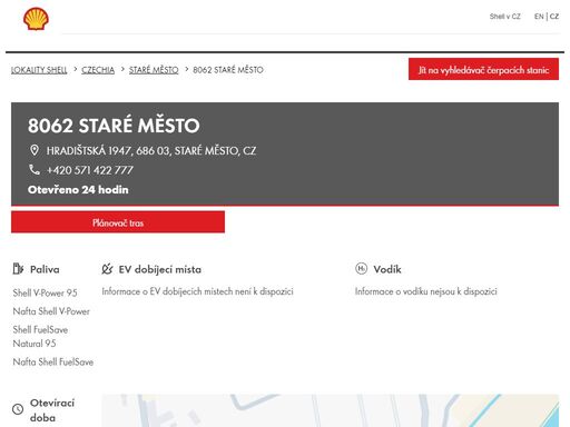 8062 staré město je čerpací stanice v oblasti staré město. tato stanice zahrnuje billa, myčka a toalety.