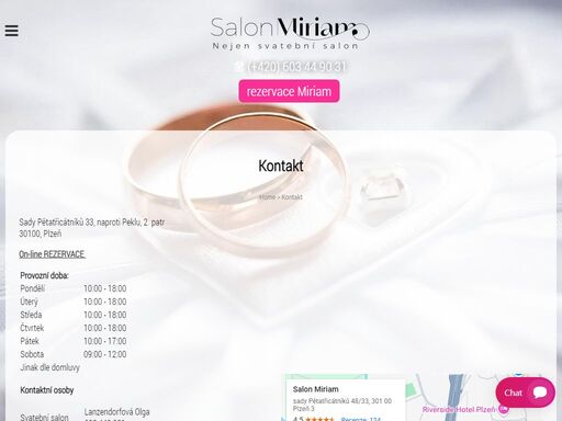 svatební salon miriam v plzni svatební agentura, půjčovna svatebních šatů a společenských šatů kadeřnictví, modeláž nehtů, kosmetika v centru plzně.