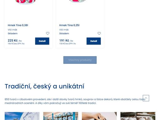jsme výrobce značkového českého porcelánu. nabízíme prodej širokého sortimentu porcelánových výrobků s cibulovým vzorem. specializujeme se také na výrobu hrnků.