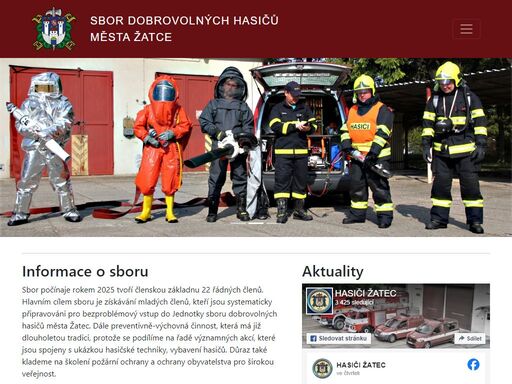 webové stránky sboru dobrovolných hasičů města žatce - informace o sboru, výjezdové jednotce, její technice, vybavení a členech.