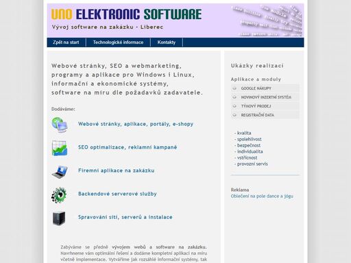 webové stránky, seo a webmarketing, programy a aplikace pro windows i linux, informační a ekonomické systémy, software na míru dle požadavků zadavatele.
