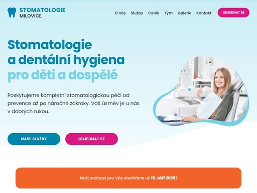 poskytujeme kompletní stomatologickou péči od prevence až po náročné zákroky. váš úsměv je u nás v dobrých rukou.