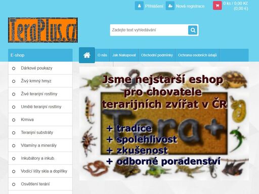první a nejkomplexnější eshop pro chovatele terarijních zvířat. tradice od roku 2005