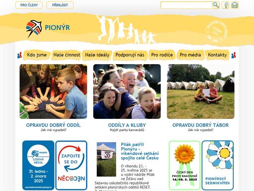 pionýr je spolek dětí, mládeže a dospělých. jeho hlavní činností je veřejně prospěšná činnost a aktivní prožívání volného času mládeže.