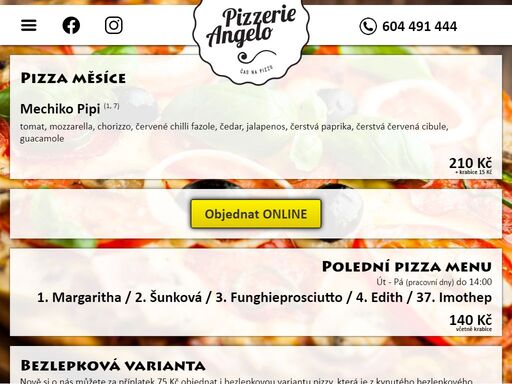 pizza, tábor, angelo, pizzerie, pizza rozvoz pizzerie angelo tábor. pizza, žebírka, těstoviny a výhodná polední menu. vlastní rozvoz po táboře a okolí.