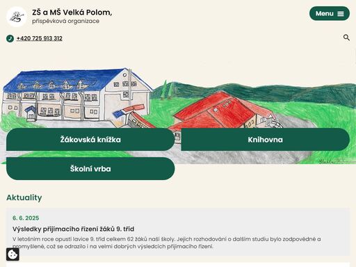 naše škola zahrnuje základní školu, školní družinu, školní jídelnu a mateřské školy umístěné v obcích velká polom a horní lhota. zjistěte o nás více.