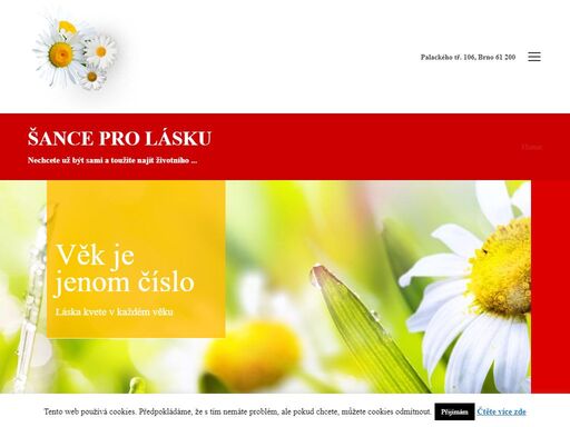 seznamka z brna, šance pro lásku, vám dává možnost seznámení s minimálním rizikem. s námi máte možnost zkusit něco nového, najít lásku a třeba poznat i sebe.