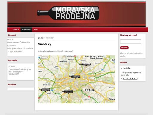 (vinotéku vyberete kliknutím na mapě)