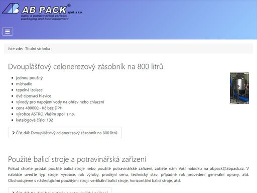 ab pack spol. s r.o. dodává komplexní a přitom vysoce spolehlivá řešení v oblasti balicích a potravinářských technologií.