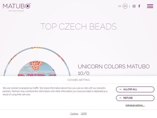 quality glass beads from a leading czech manufacturer.