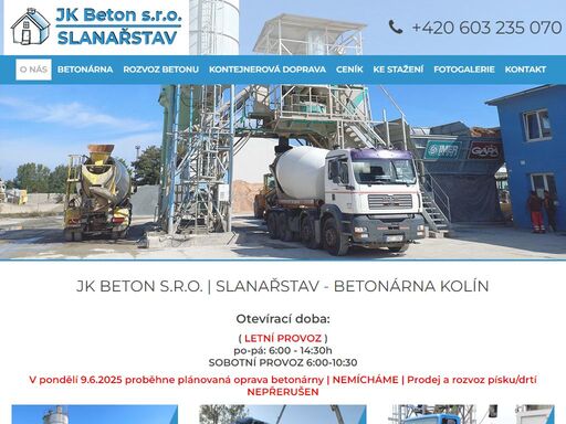jk beton s.r.o. | slanařstav je betonárna kolín s tradicí od roku 1996, výroba a dovoz čerstvého betonu.