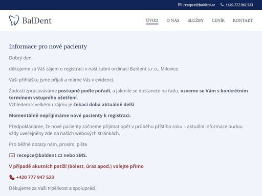 moderní zubní ordinace v milovicích. baldent nabízí profesionální stomatologickou péči. objednejte se online.
