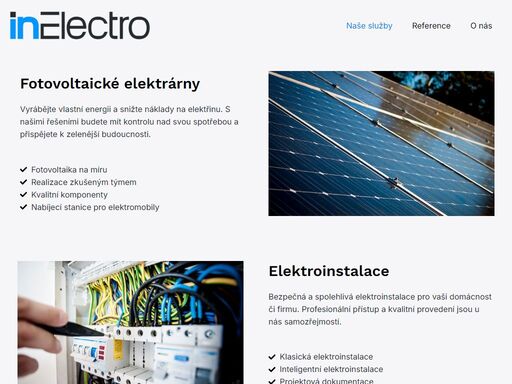 máte rádi světlo, elektřinu a chytrá řešení? my taky! jsme firma, která se postará o to, aby vám světlo nikdy nechybělo – a to jak ze slunce, tak z kabelů, které pečlivě natahujeme v domě i v průmyslových objektech.