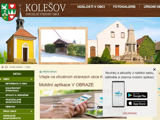 oficiální stránky obce kolešov