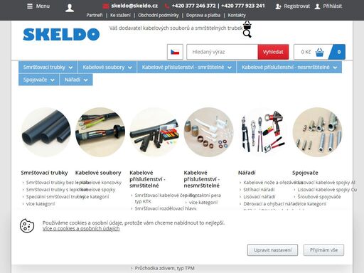 specializujeme se na dodávky smrštitelných trubek a kabelového příslušenství a výrobou kabelových souborů - spojek a koncovek.