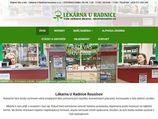 lékarna u radnice rousínov - lekarnarousinov.cz