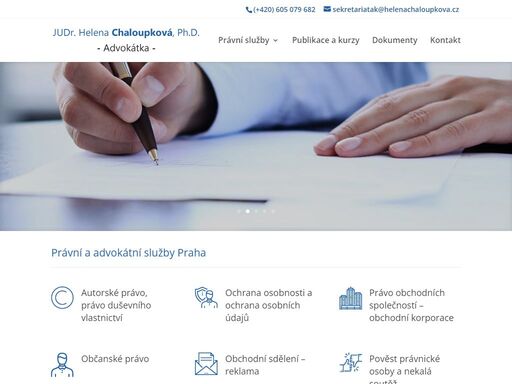 advokátní kancelář judr. heleny chaloupkové poskytuje komplexní právní a advokátní služby ve všech právních odvětvích. kancelář spolupracuje s řadou odborníků.