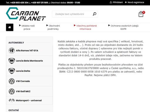 carbon planet s.r.o. - český výrobce produktů z carbonu, kevlaru a laminátu