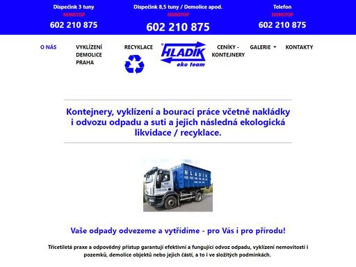 odpady kontejnery demolice recyklace vyklízení