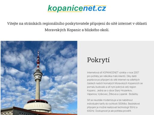 regionální poskytovatel připojení do sítě internet