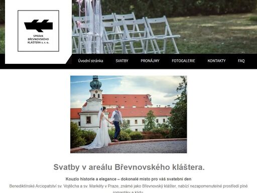 břevnovský klášter nabízí svatební místa pro civilních svatební obřady přímo v areálu kláštera, ale možnost hostiny. svatba v pravém klášteře.