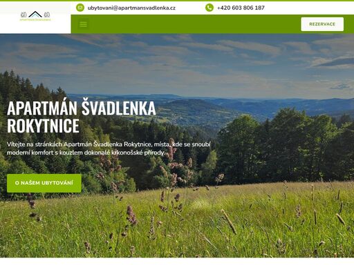 apartmán švadlenka rokytnice, ubytování v krkonoších, pronájem apartmánu krkonoše apartmán švadlenka rokytnice nabízí ubytování v krkonoších v nádherné přírodě