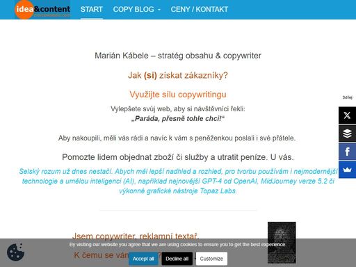 co je copywriting a jak jej využít pro lepší výsledky? proč mít na webu účinné texty, čím si získat zákazníky? co je obsahový marketing, kde získat obsahovou strategii a k čemu je dobré komunikovat se zákazníky i formou firemního blogu? zjistěte více, podívejte se, jak na to.