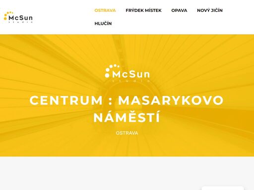 navštivte novou pobočku mcsun studio v ostravě na ulici masarykovo náměstí 20 a vyzkoušejte naše moderní solárium.