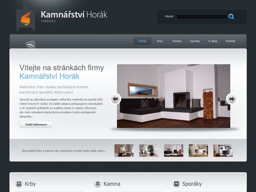 webové stránky firmy kamnářství horák
