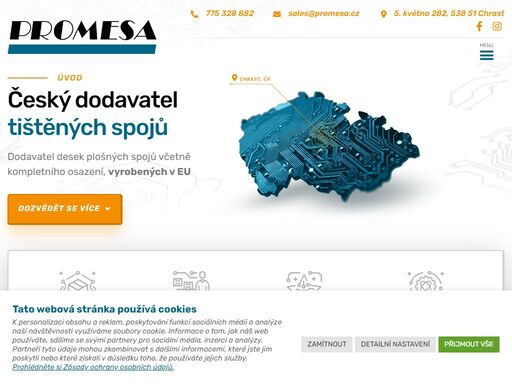 promesa s.r.o. český výrobce desek plošných spojů (dps). zakázková výroba plošných spojů v chrasti u chrudimi. vyrobíme vám plošné spoje na míru.