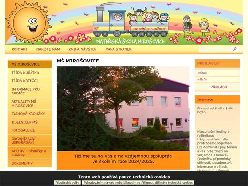 v mš mirošovice přistupujeme k dětem individuálně. snažíme se vychovávat spokojené děti a rozvíjet jejich osobnost tak, aby byli dobře připraveny na vzdělávaní v základní škole.