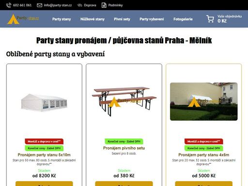 u nás víte kolik zaplatíte za pronájem party stanů. on-line půjčovna párty stanů na zahradní party, svatby, oslavy a jiné. doprava v ceně
