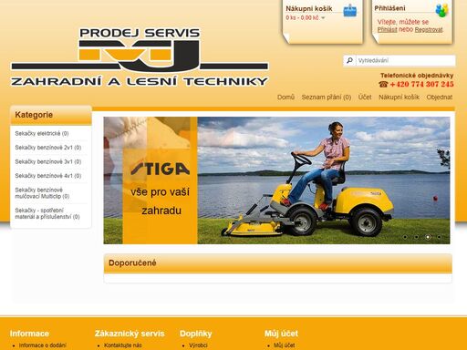 prodej zahradní a lestní techniky, příslušenství značky stiga.