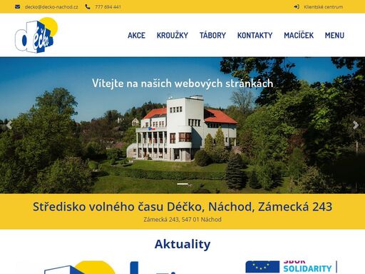 středisko volného času déčko, náchod, zámecká 243