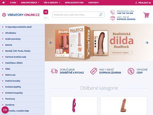 ověřený sexshop nabízí široký sortiment erotického zboží vibrátory, dilda a další erotické pomůcky. více než 2 500 položek vždy na vlastním skladu.