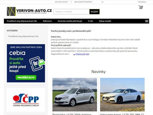 pečlivě vybraná, zánovní vozidla přímo pro vás