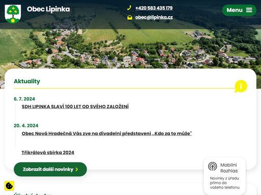 obec lipinka se rozprostírá na severní hranici okresu olomouc na pomezí úsovské vrchoviny.