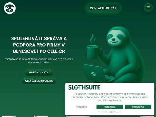 slothsuite – spolehlivá it správa a podpora firem v benešově i v celé čr. microsoft 365, bezpečnost dat a tvorba webů. it podpora bez stresu.