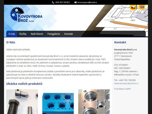 zabýváme se obráběním kovů, nc jiskřením a zakázkovou strojní výrobou obráběných dílů na cnc strojích především z ocelí, al. slitin, mědi, bronzi, mosazi, nerezu a plastů.