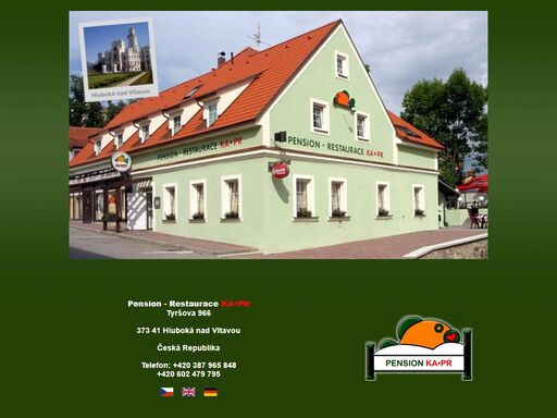 hlubok? nad vltavu, ubytov?n?, stravov?n?, hotel, pension, penzion, restaurace, kapr, ka•pr hlubok? nad vltavou - ubytov?n? v pensionu kapr a ryb? restaurace kapr