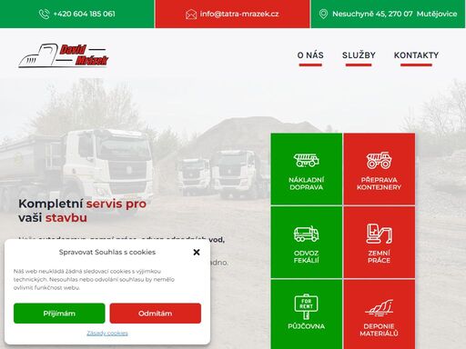 david mrázek spol. s r.o. - autodoprava, kontejnery, odvoz odpadních vod, zemní práce, deponie