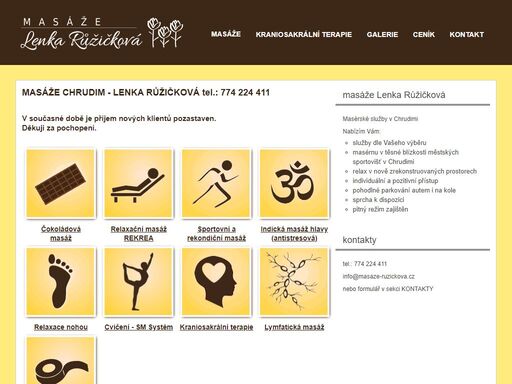 masáže chrudim  lenka růžičková tel. 774 224 411