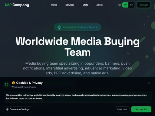 worldwide media buying team specializing in popunders, banners, push notifications, and interstitial advertising. transform your digital marketing with us.